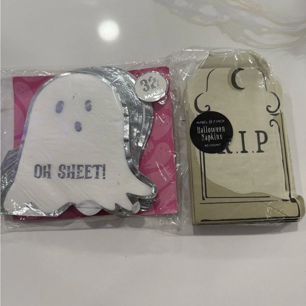 Halloween napkins Ghost and Tombstone Halloween Napkins new